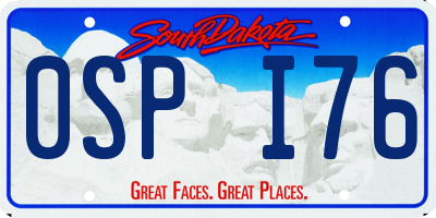 SD license plate 0SPI76