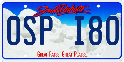SD license plate 0SPI80