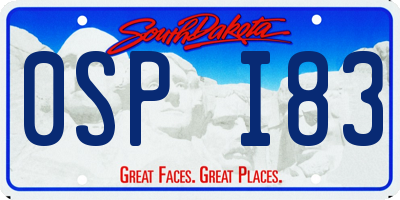 SD license plate 0SPI83