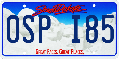 SD license plate 0SPI85