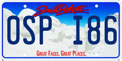 SD license plate 0SPI86