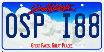 SD license plate 0SPI88