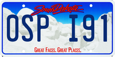 SD license plate 0SPI91