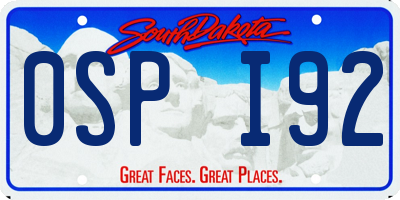SD license plate 0SPI92