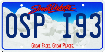 SD license plate 0SPI93