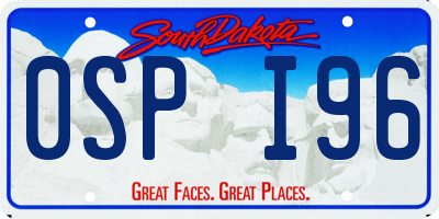 SD license plate 0SPI96