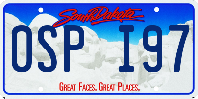 SD license plate 0SPI97