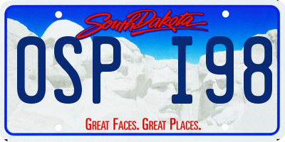 SD license plate 0SPI98