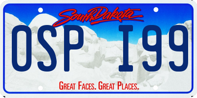 SD license plate 0SPI99