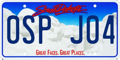 SD license plate 0SPJ04