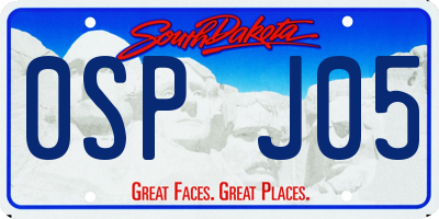 SD license plate 0SPJ05