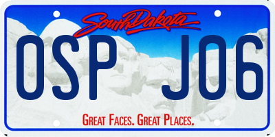 SD license plate 0SPJ06