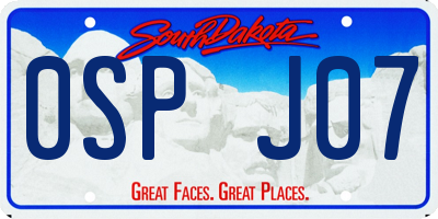 SD license plate 0SPJ07