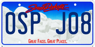 SD license plate 0SPJ08