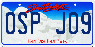 SD license plate 0SPJ09