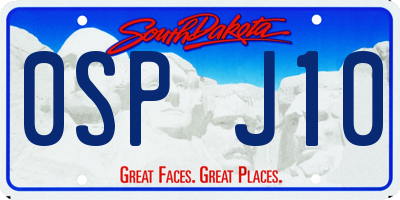 SD license plate 0SPJ10