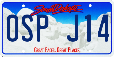 SD license plate 0SPJ14
