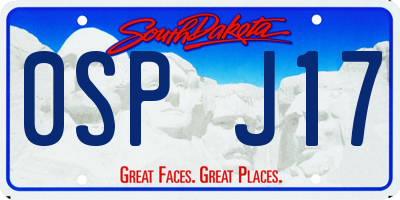 SD license plate 0SPJ17