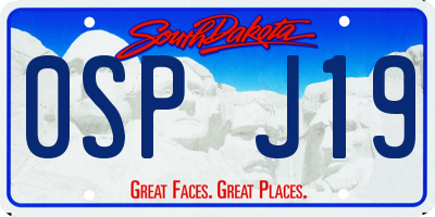 SD license plate 0SPJ19