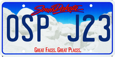 SD license plate 0SPJ23