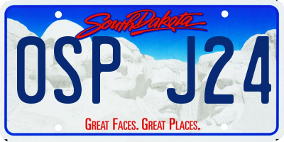 SD license plate 0SPJ24