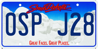 SD license plate 0SPJ28
