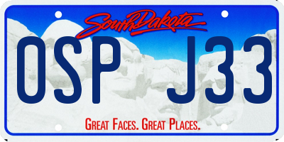 SD license plate 0SPJ33