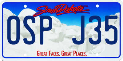 SD license plate 0SPJ35