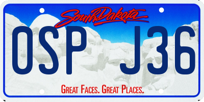 SD license plate 0SPJ36