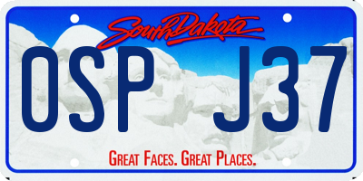 SD license plate 0SPJ37