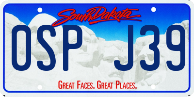 SD license plate 0SPJ39