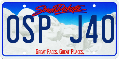 SD license plate 0SPJ40