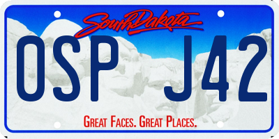 SD license plate 0SPJ42