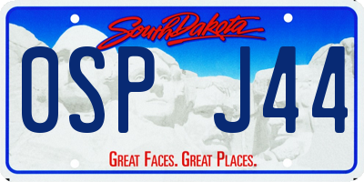 SD license plate 0SPJ44