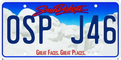 SD license plate 0SPJ46
