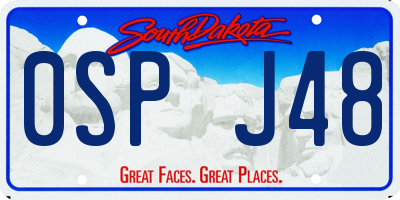 SD license plate 0SPJ48