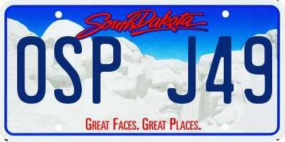 SD license plate 0SPJ49