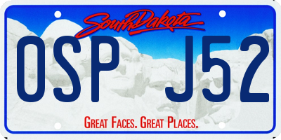 SD license plate 0SPJ52