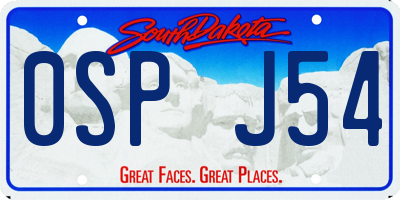 SD license plate 0SPJ54