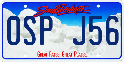 SD license plate 0SPJ56