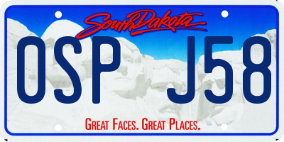 SD license plate 0SPJ58