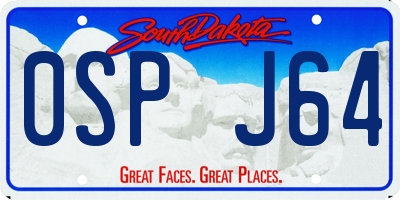 SD license plate 0SPJ64