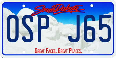 SD license plate 0SPJ65