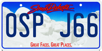 SD license plate 0SPJ66