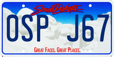 SD license plate 0SPJ67