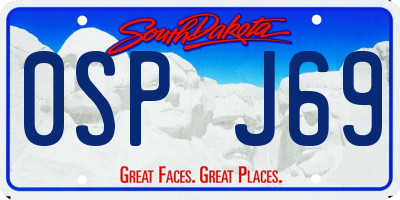 SD license plate 0SPJ69
