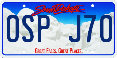 SD license plate 0SPJ70