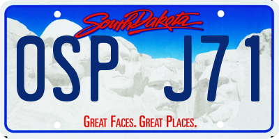 SD license plate 0SPJ71