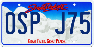 SD license plate 0SPJ75
