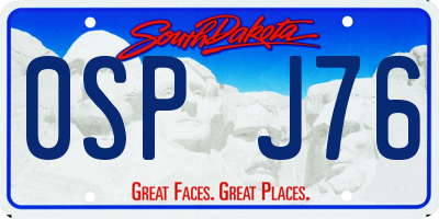SD license plate 0SPJ76